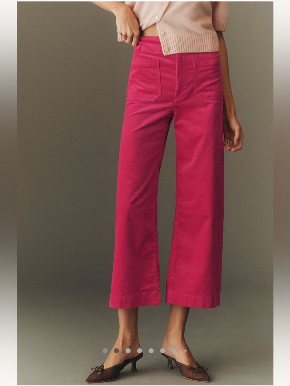 Anthropologie Maeve The Colette Corduroy Crop Wide-Leg Pants - Picture 2 of 6